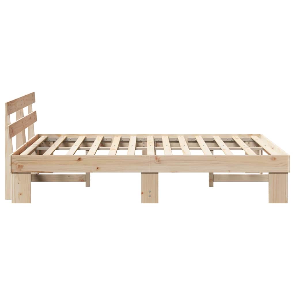 Sengestel Naturfarvet 160 x 200 cm Massiv fyrretræ