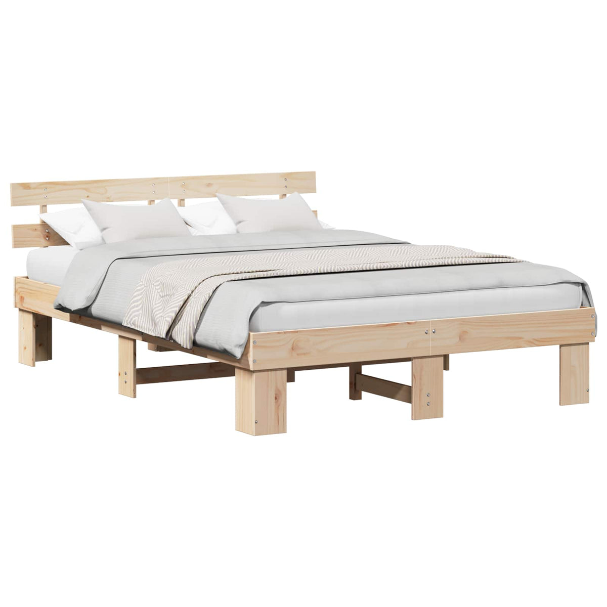 Sengestel Naturfarvet 150 x 200 cm Massiv fyrretræ