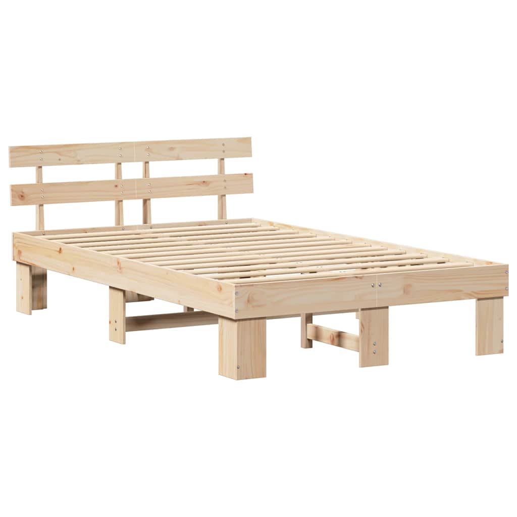 Sengestel Naturfarvet 135 x 190 cm Massiv fyrretræ
