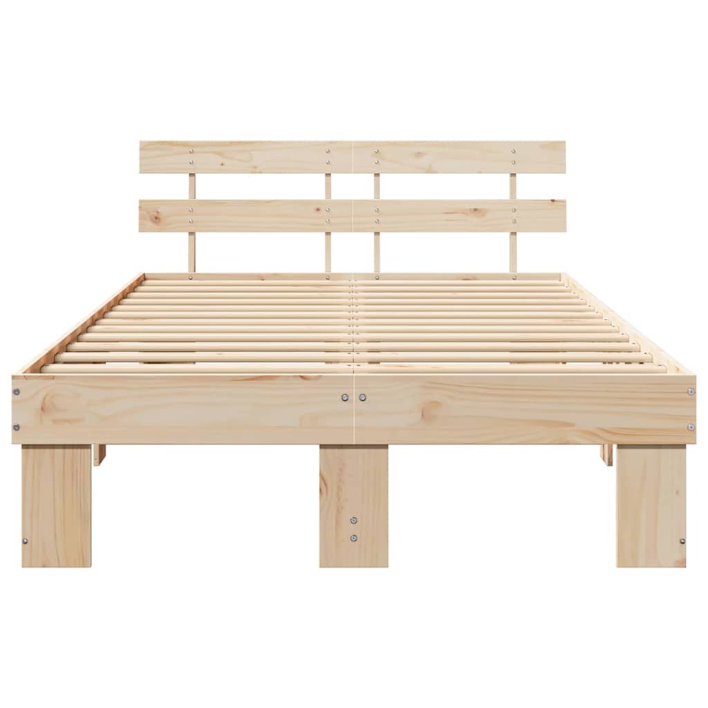 Sengestel Naturfarvet 135 x 190 cm Massiv fyrretræ