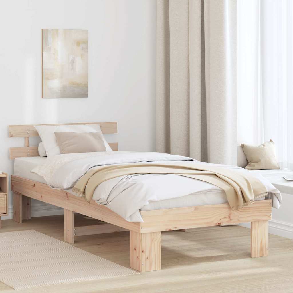 Sengestel Naturfarvet 100 x 200 cm Massiv fyrretræ