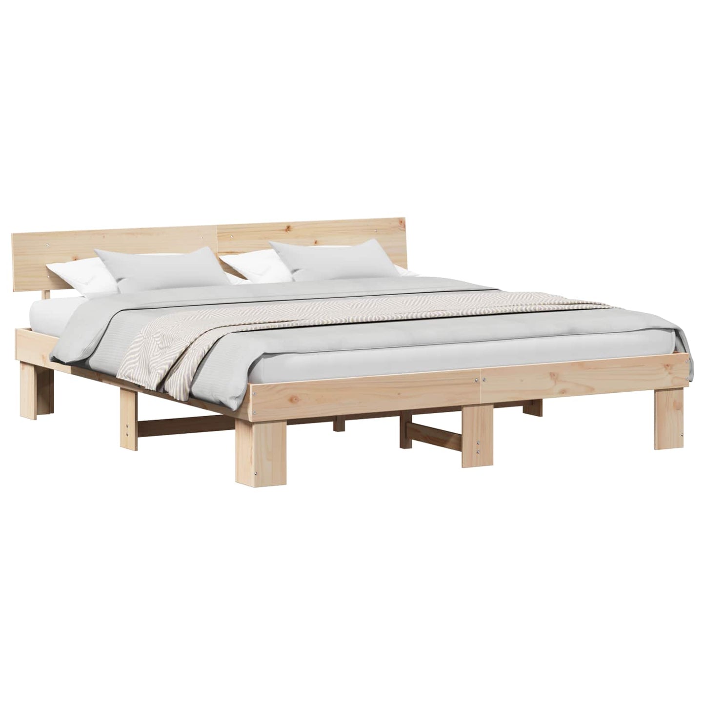 Sengestel Naturfarvet 180 x 200 cm Massiv fyrretræ