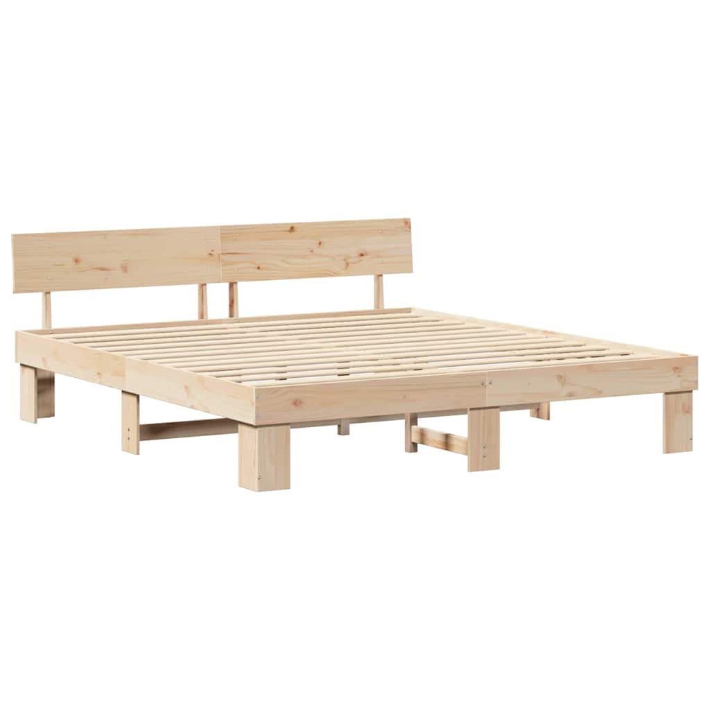 Sengestel Naturfarvet 180 x 200 cm Massiv fyrretræ