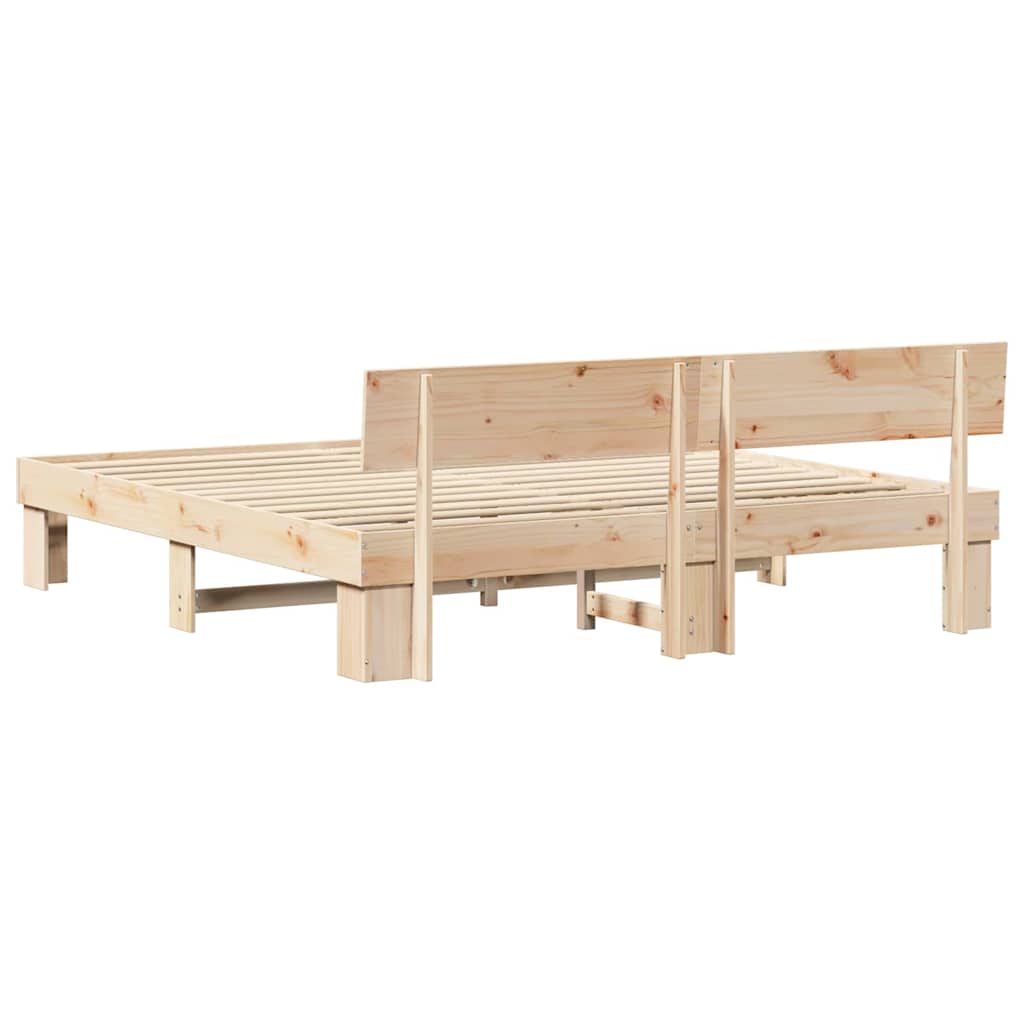 Sengestel Naturfarvet 180 x 200 cm Massiv fyrretræ