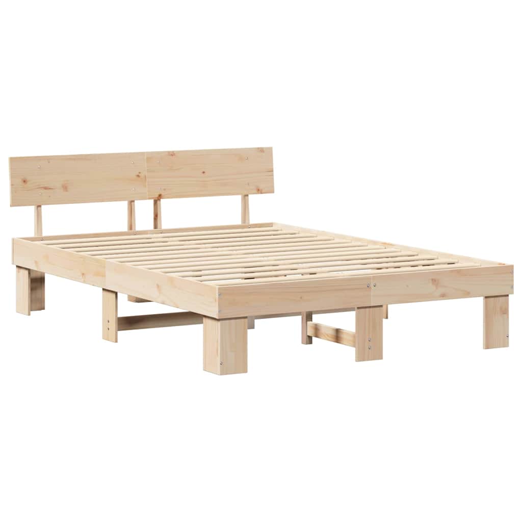 Sengestel Naturfarvet 160 x 200 cm Massiv fyrretræ