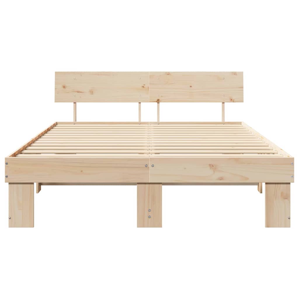 Sengestel Naturfarvet 160 x 200 cm Massiv fyrretræ