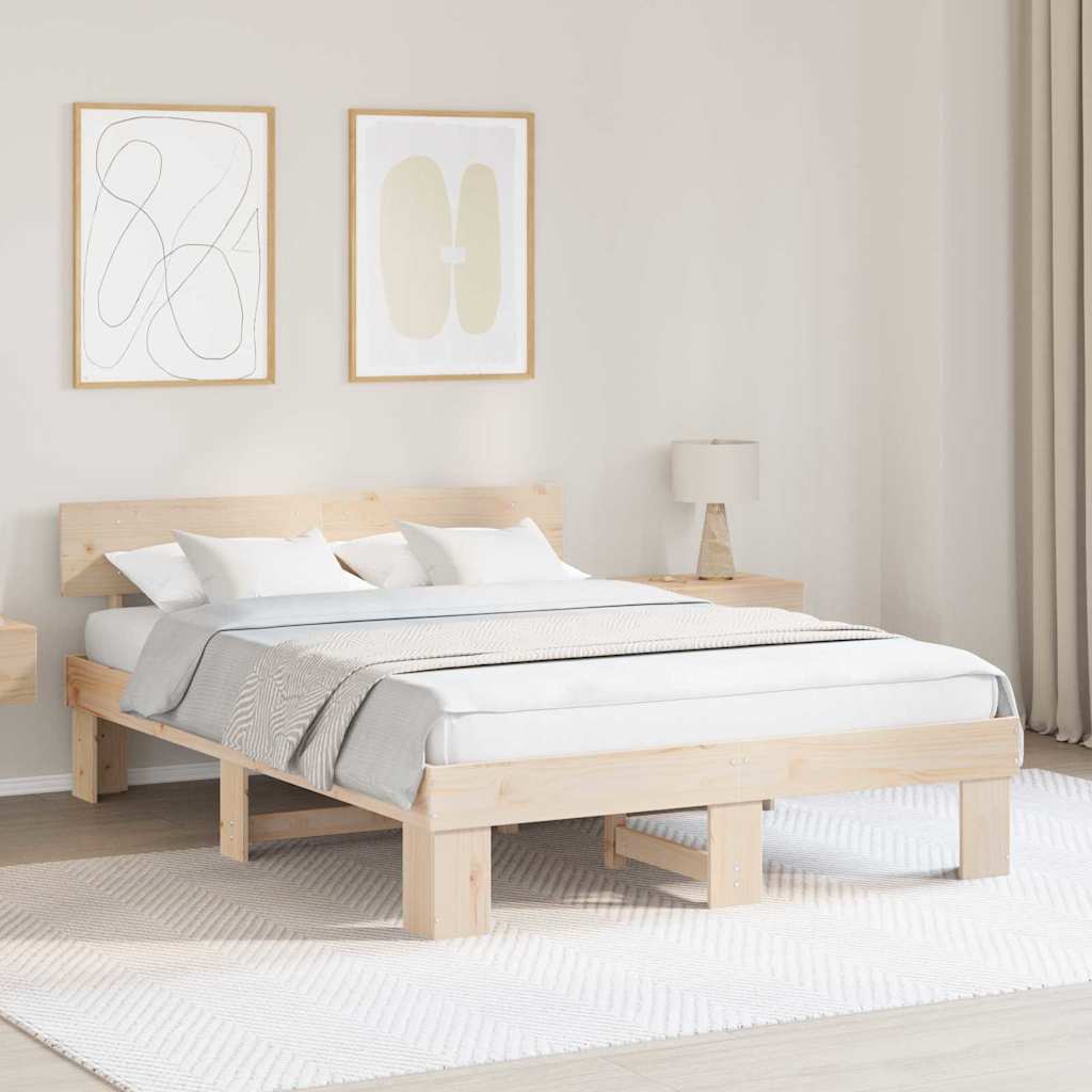 Sengestel Naturfarvet 150 x 200 cm Massiv fyrretræ