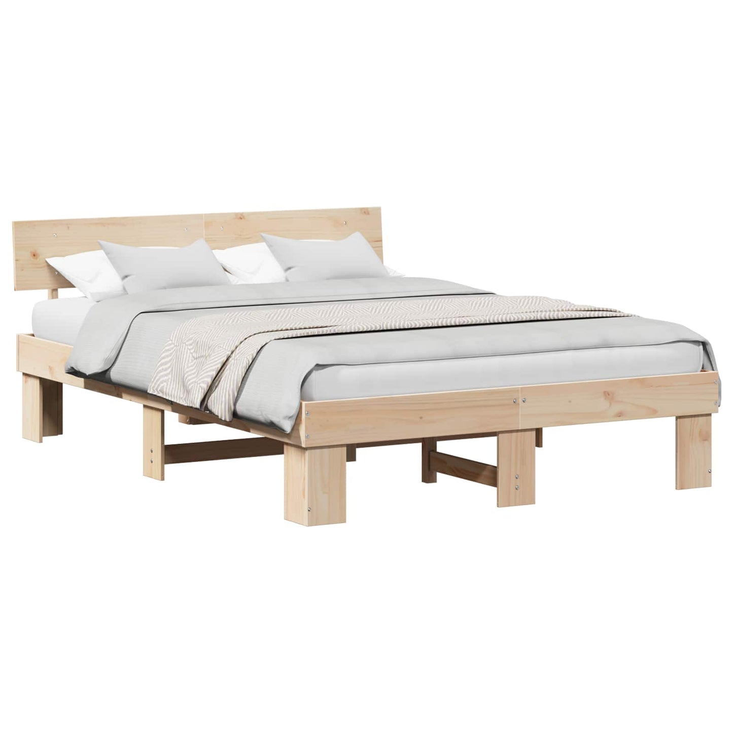 Sengestel Naturfarvet 140 x 200 cm Massiv fyrretræ