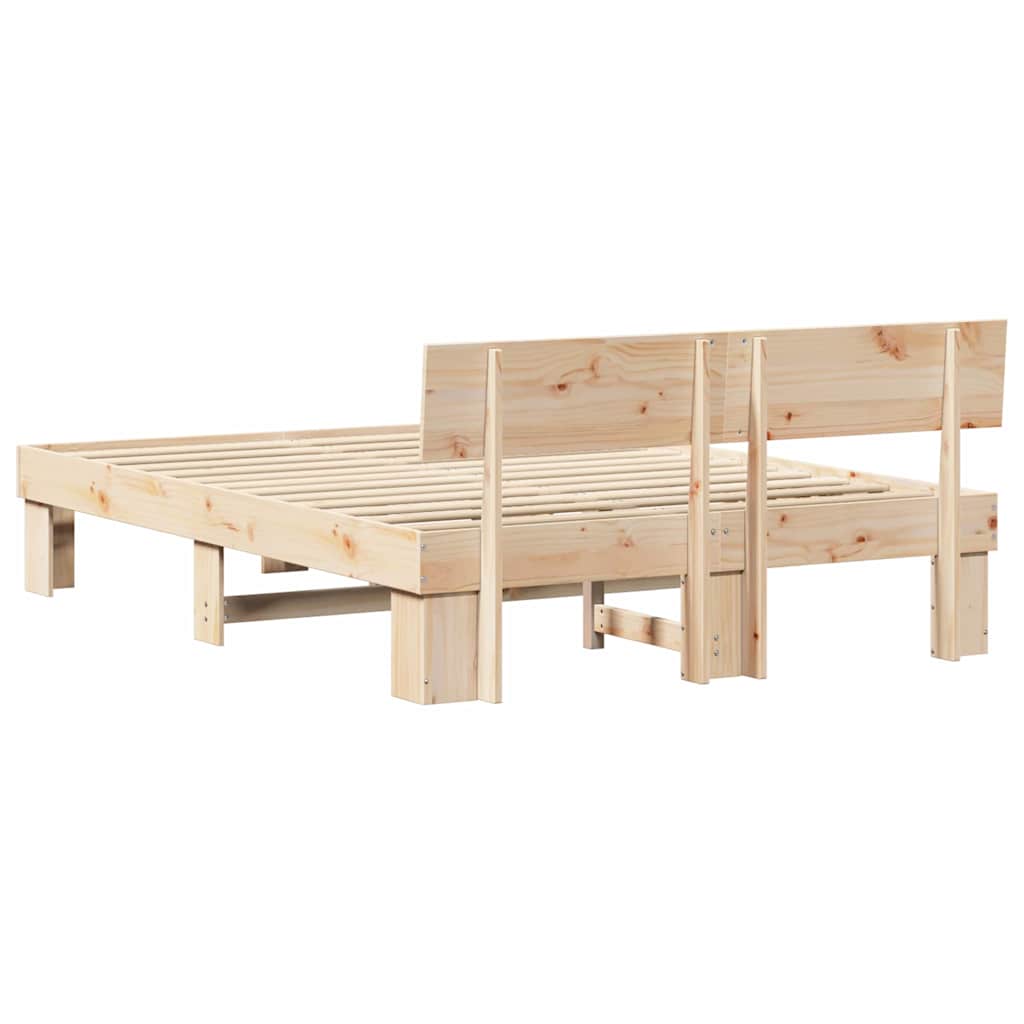 Sengestel Naturfarvet 140 x 200 cm Massiv fyrretræ