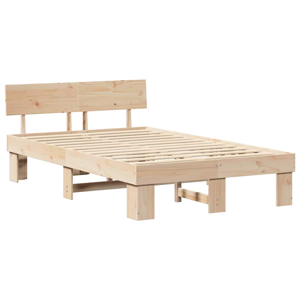Sengestel Naturfarvet 140 x 190 cm Massiv fyrretræ