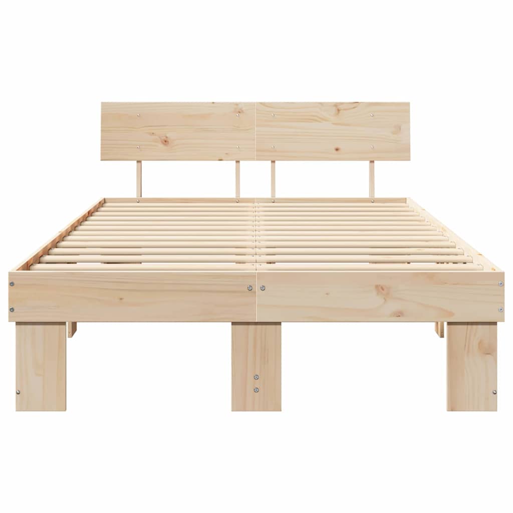 Sengestel Naturfarvet 140 x 190 cm Massiv fyrretræ