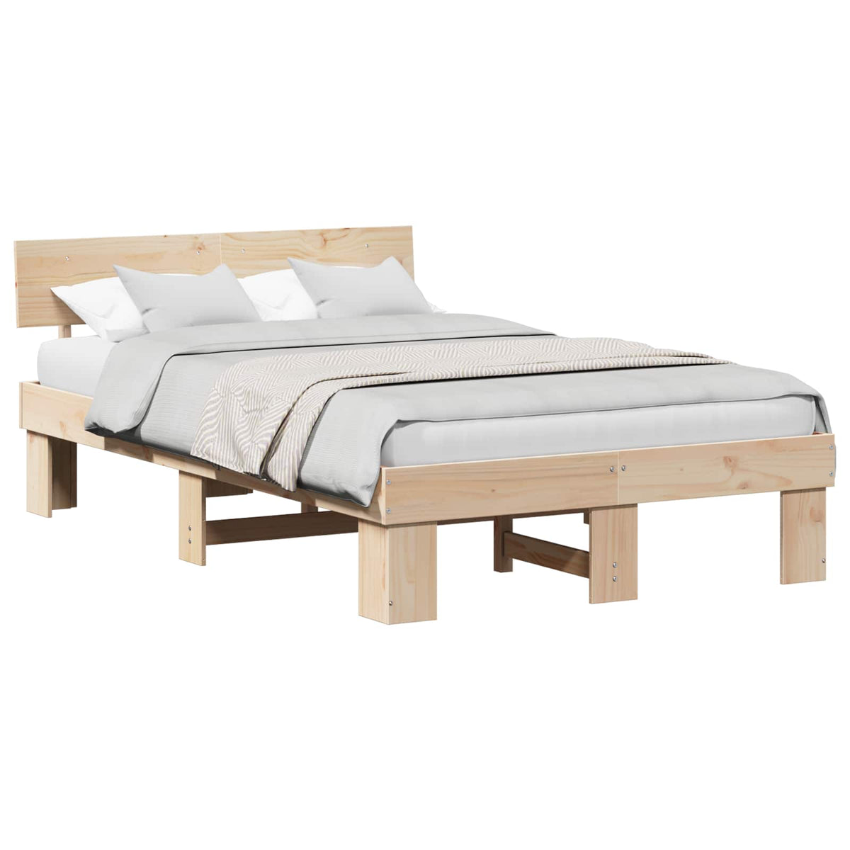 Sengestel Naturfarvet 135 x 190 cm Massiv fyrretræ