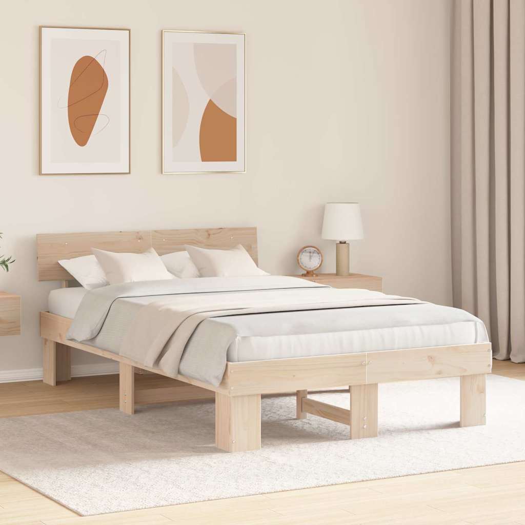 Sengestel Naturfarvet 120 x 190 cm Massiv fyrretræ