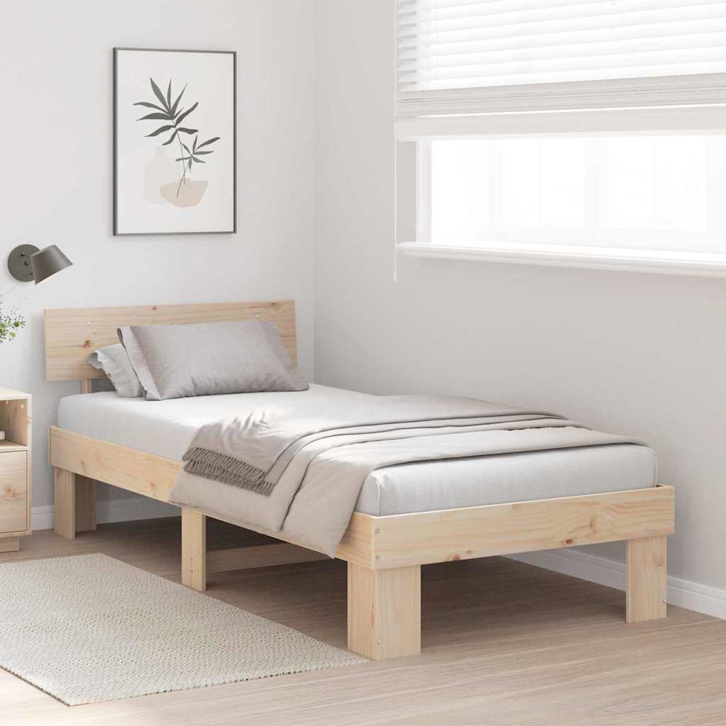 Sengestel Naturfarvet 100 x 200 cm Massiv fyrretræ