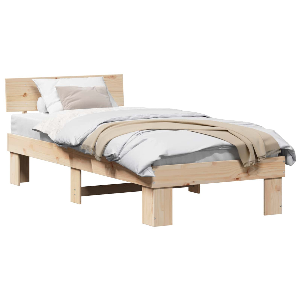 Sengestel Naturfarvet 75 x 190 cm Massiv fyrretræ