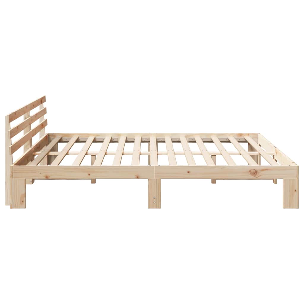 Sengestel Naturfarvet 200 x 200 cm Massiv fyrretræ