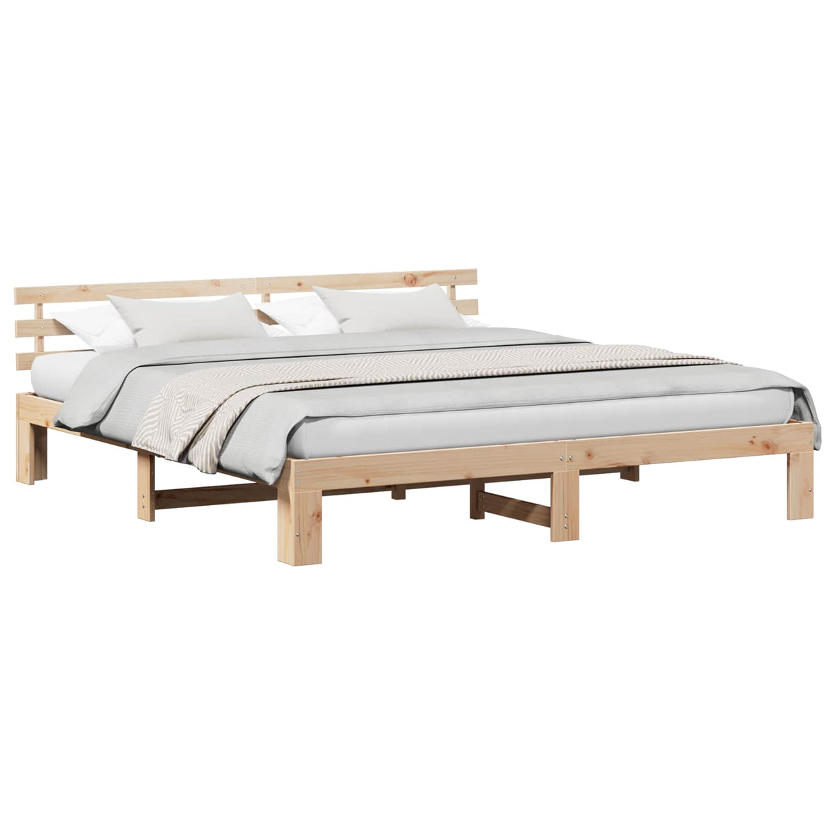 Sengestel Naturfarvet 180 x 200 cm Massiv fyrretræ