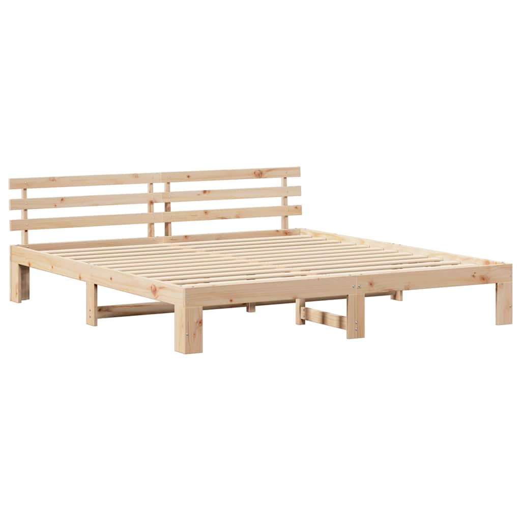 Sengestel Naturfarvet 180 x 200 cm Massiv fyrretræ