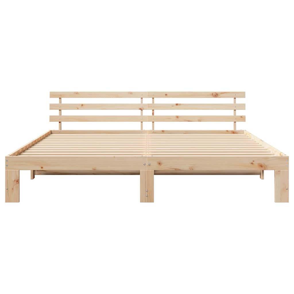 Sengestel Naturfarvet 180 x 200 cm Massiv fyrretræ