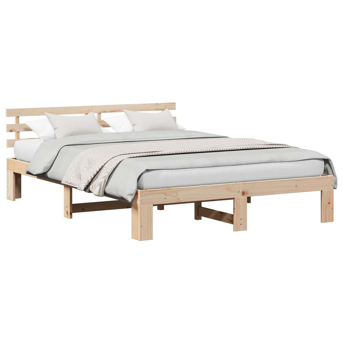 Sengestel Naturfarvet 160 x 200 cm Massiv fyrretræ