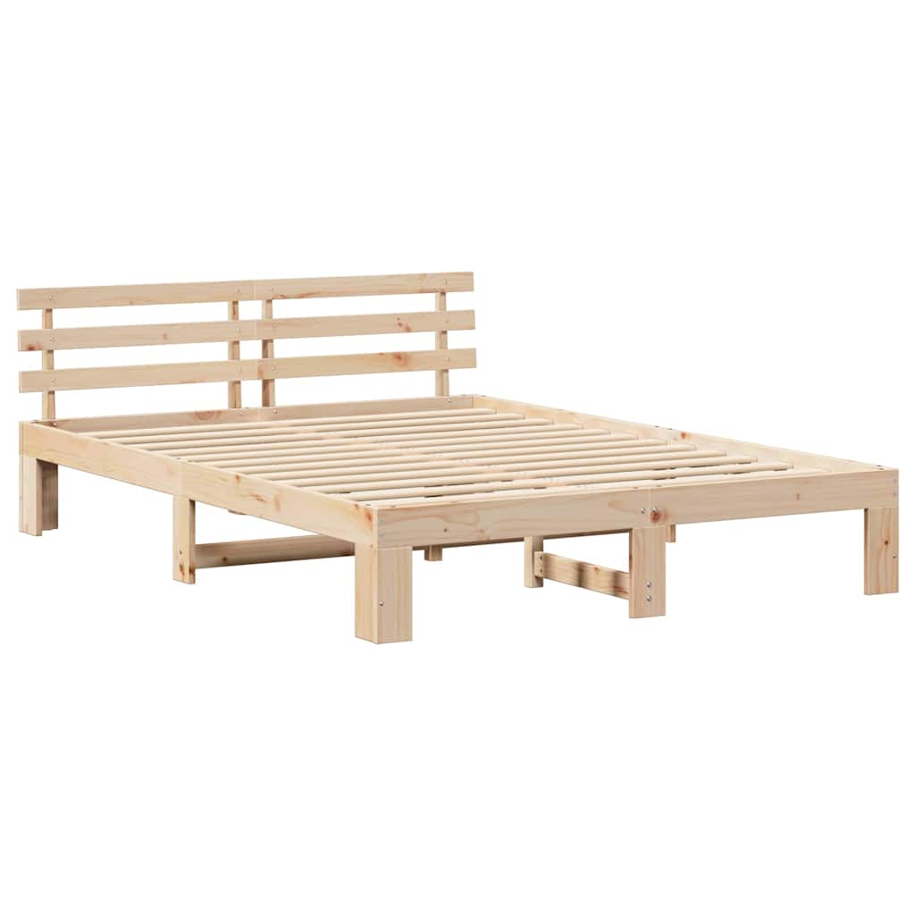 Sengestel Naturfarvet 160 x 200 cm Massiv fyrretræ