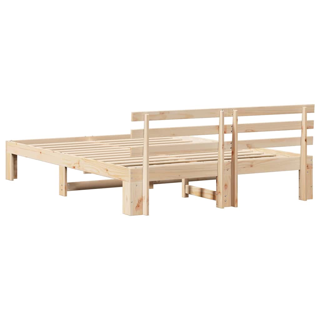 Sengestel Naturfarvet 160 x 200 cm Massiv fyrretræ
