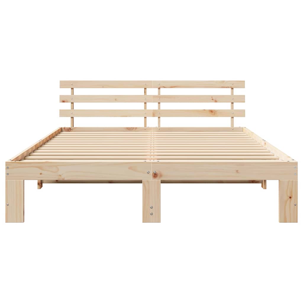 Sengestel Naturfarvet 160 x 200 cm Massiv fyrretræ