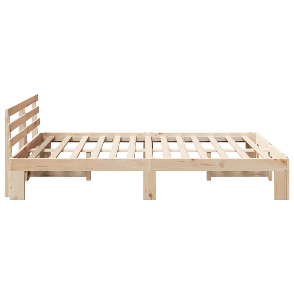 Sengestel Naturfarvet 160 x 200 cm Massiv fyrretræ