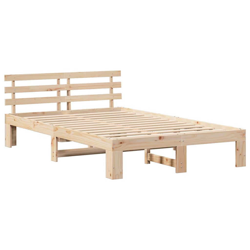 Sengestel Naturfarvet 140 x 190 cm Massiv fyrretræ