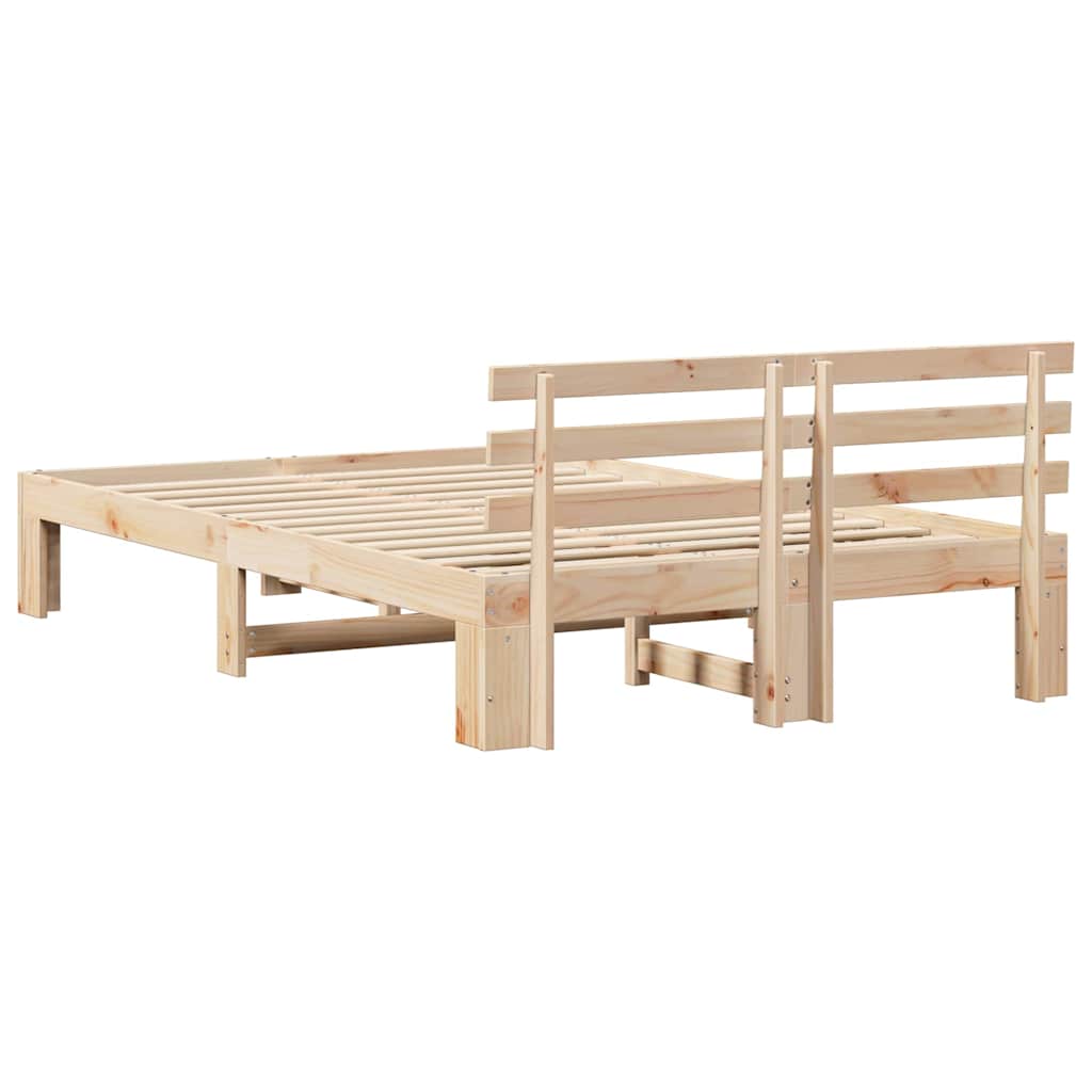 Sengestel Naturfarvet 140 x 190 cm Massiv fyrretræ