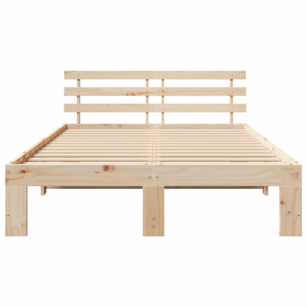 Sengestel Naturfarvet 135 x 190 cm Massiv fyrretræ