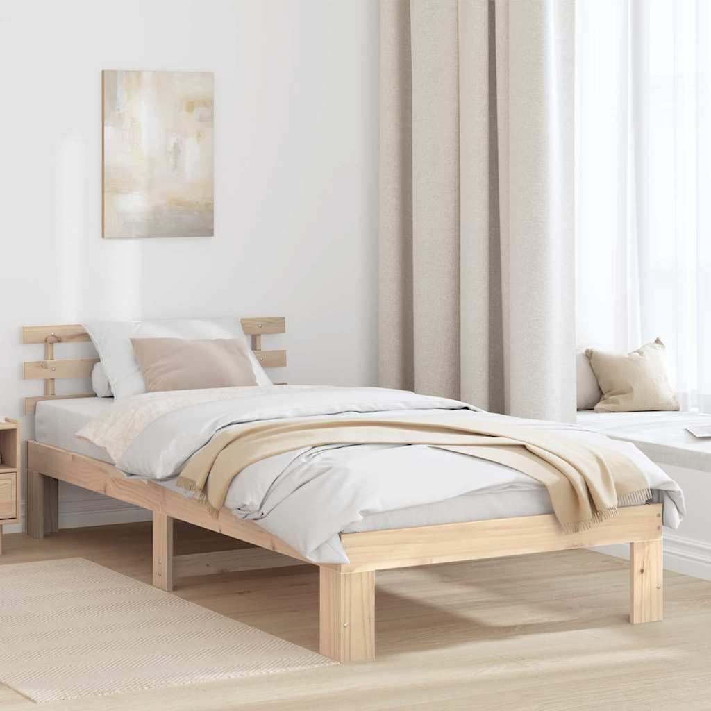 Sengestel Naturfarvet 100 x 200 cm Massiv fyrretræ
