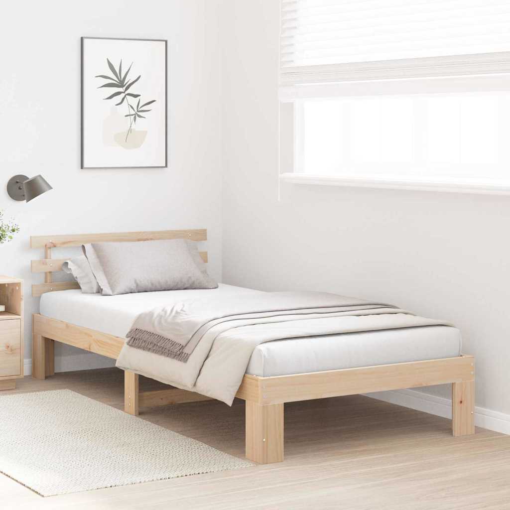 Sengestel Naturfarvet 75 x 190 cm Massiv fyrretræ