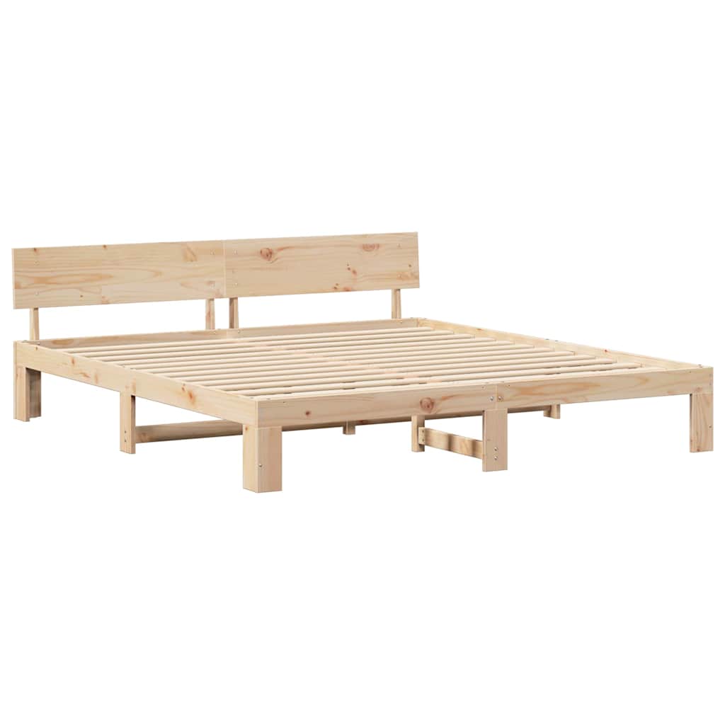 Sengestel Naturfarvet 200 x 200 cm Massiv fyrretræ