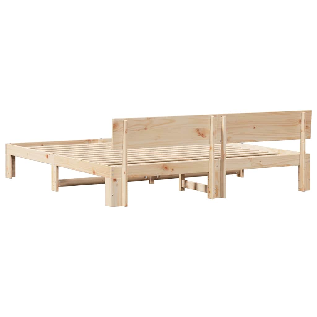 Sengestel Naturfarvet 200 x 200 cm Massiv fyrretræ