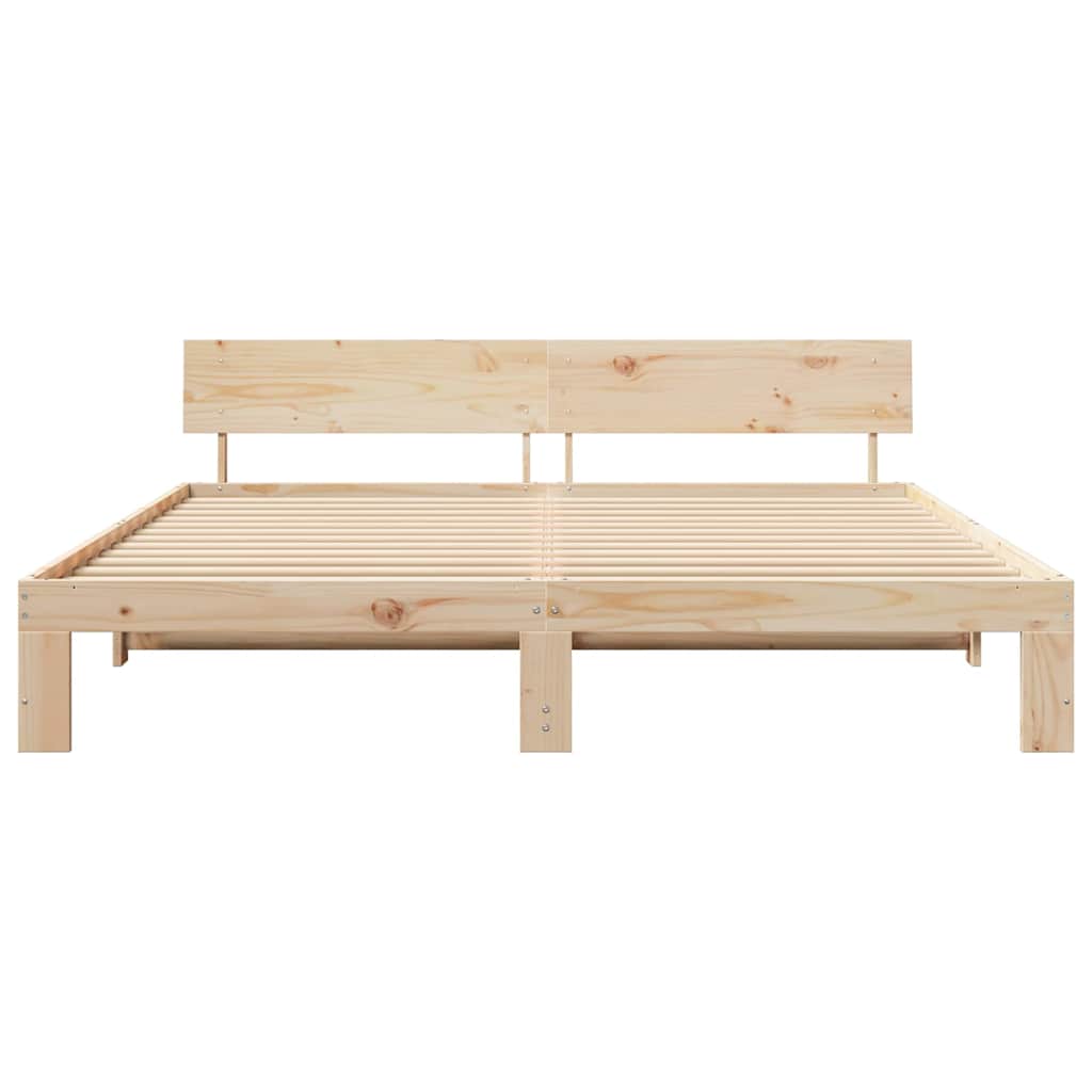 Sengestel Naturfarvet 200 x 200 cm Massiv fyrretræ