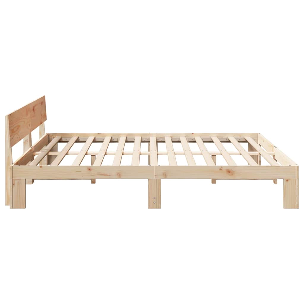 Sengestel Naturfarvet 200 x 200 cm Massiv fyrretræ