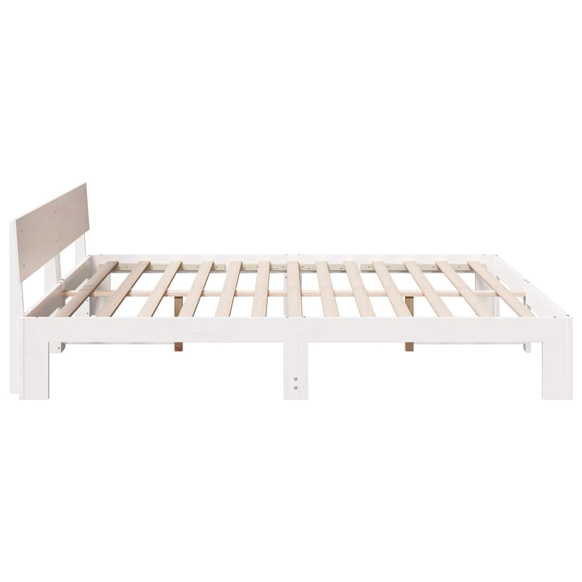 Sengestel med hovedgærde Hvid 180 x 200 cm Massiv fyrretræ