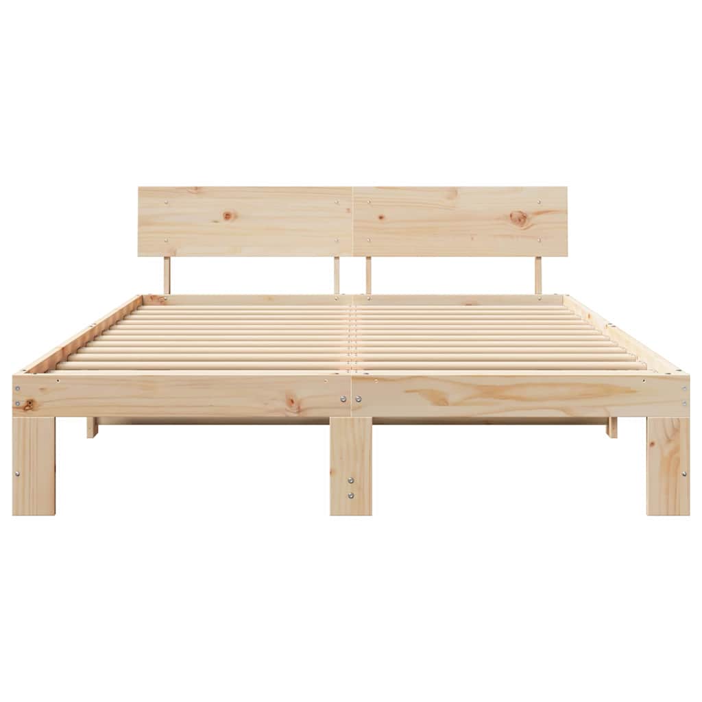 Sengestel Naturfarvet 140 x 200 cm Massiv fyrretræ