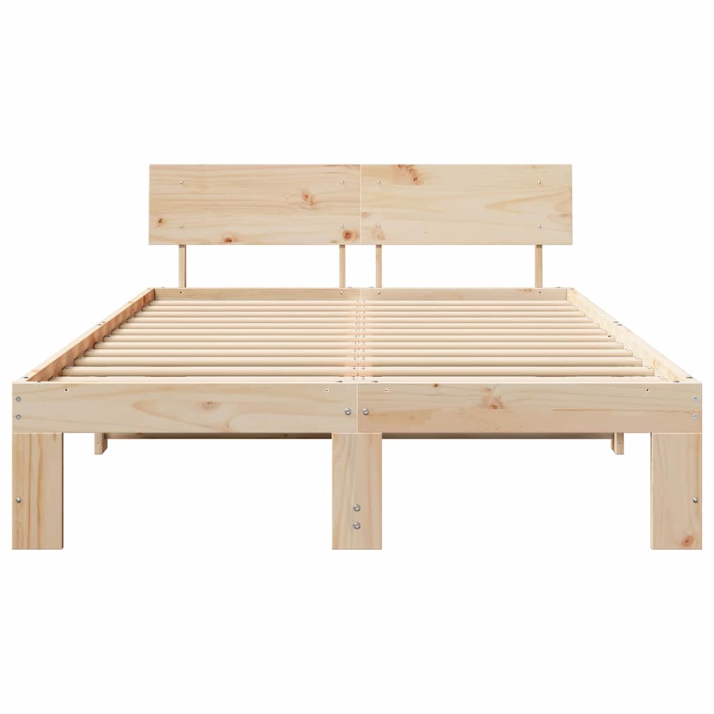 Sengestel Naturfarvet 120 x 200 cm Massiv fyrretræ