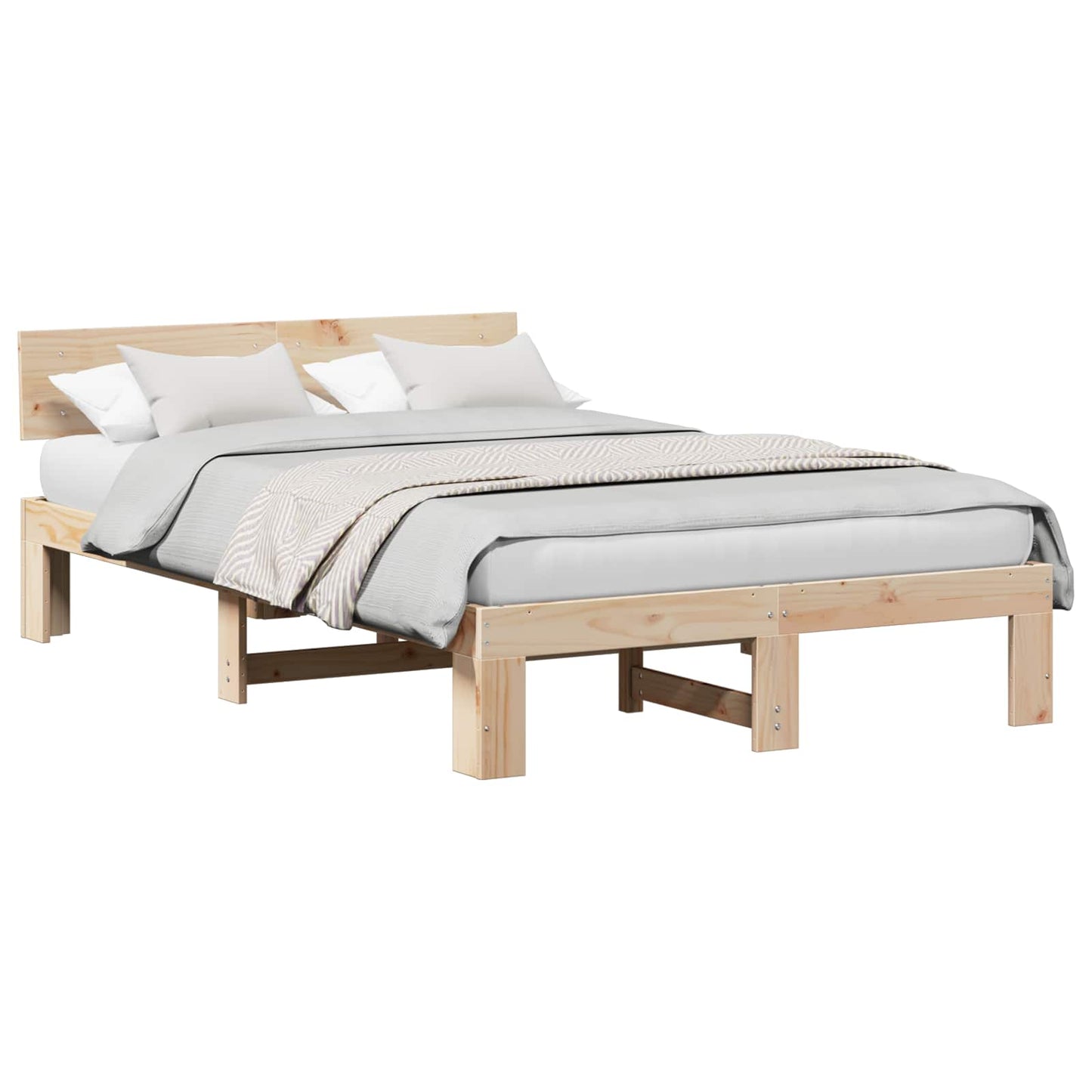 Sengestel Naturfarvet 140 x 190 cm Massiv fyrretræ