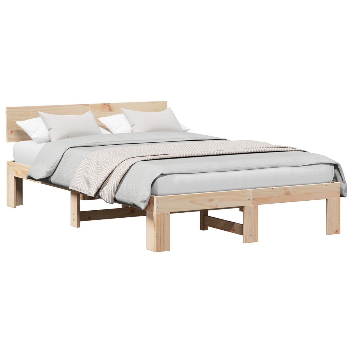 Sengestel Naturfarvet 135 x 190 cm Massiv fyrretræ
