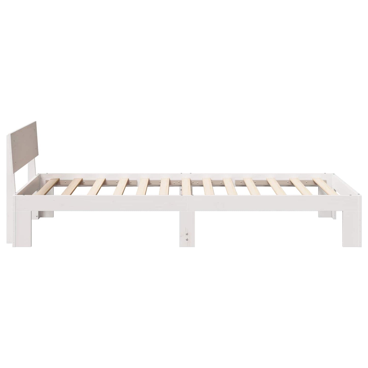 Sengestel med hovedgærde Hvid 90 x 200 cm Massiv fyrretræ