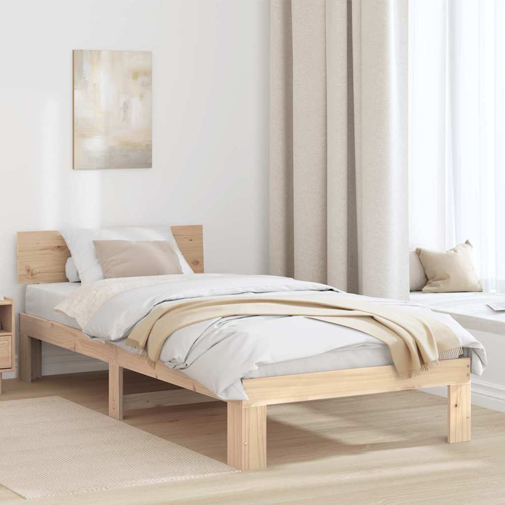Sengestel Naturfarvet 90 x 190 cm Massiv fyrretræ