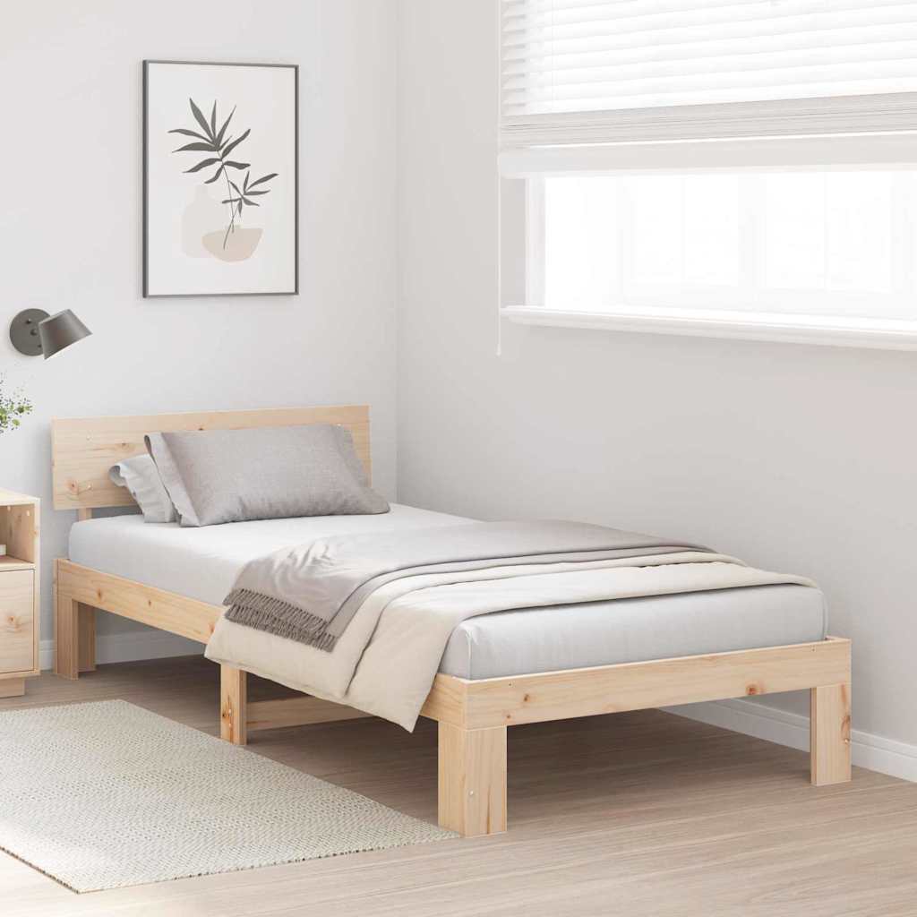 Sengestel Naturfarvet 75 x 190 cm Massiv fyrretræ