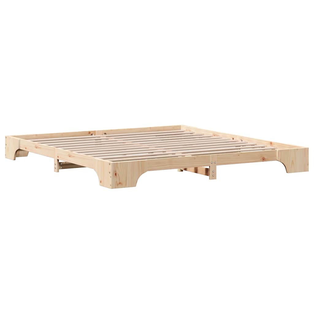 Sengestel Naturfarvet 200 x 200 cm Massiv fyrretræ