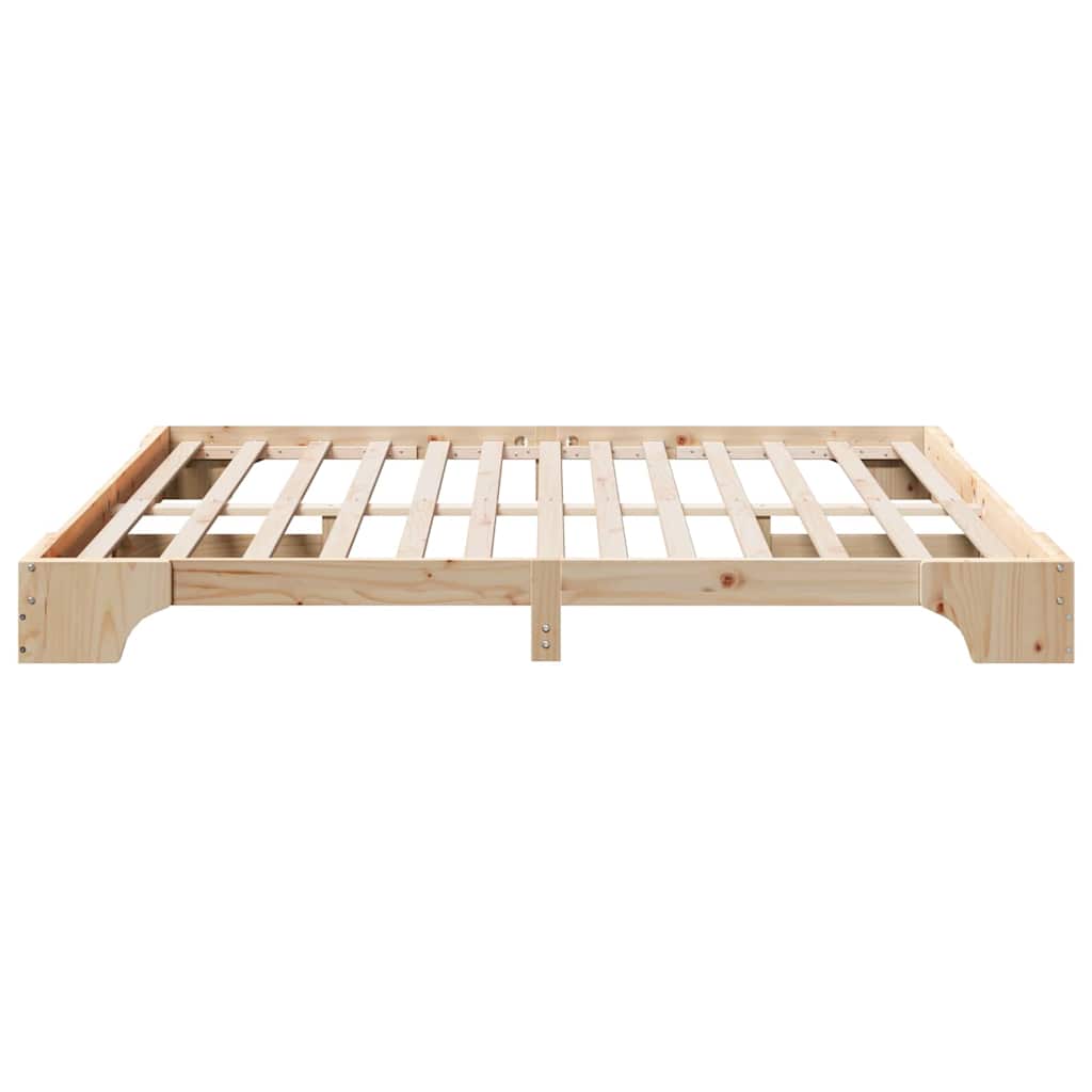 Sengestel Naturfarvet 200 x 200 cm Massiv fyrretræ