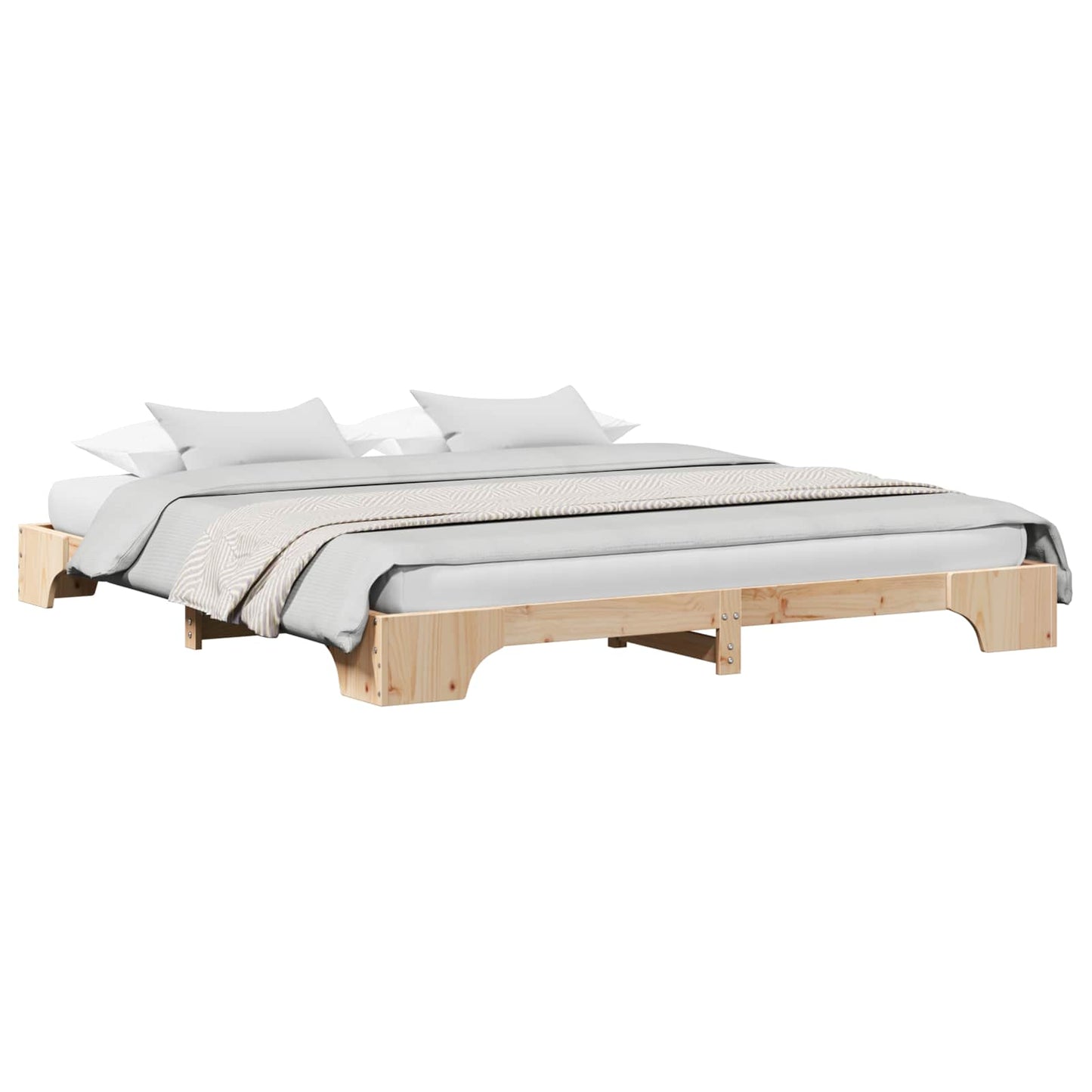 Sengestel Naturfarvet 180 x 200 cm Massiv fyrretræ