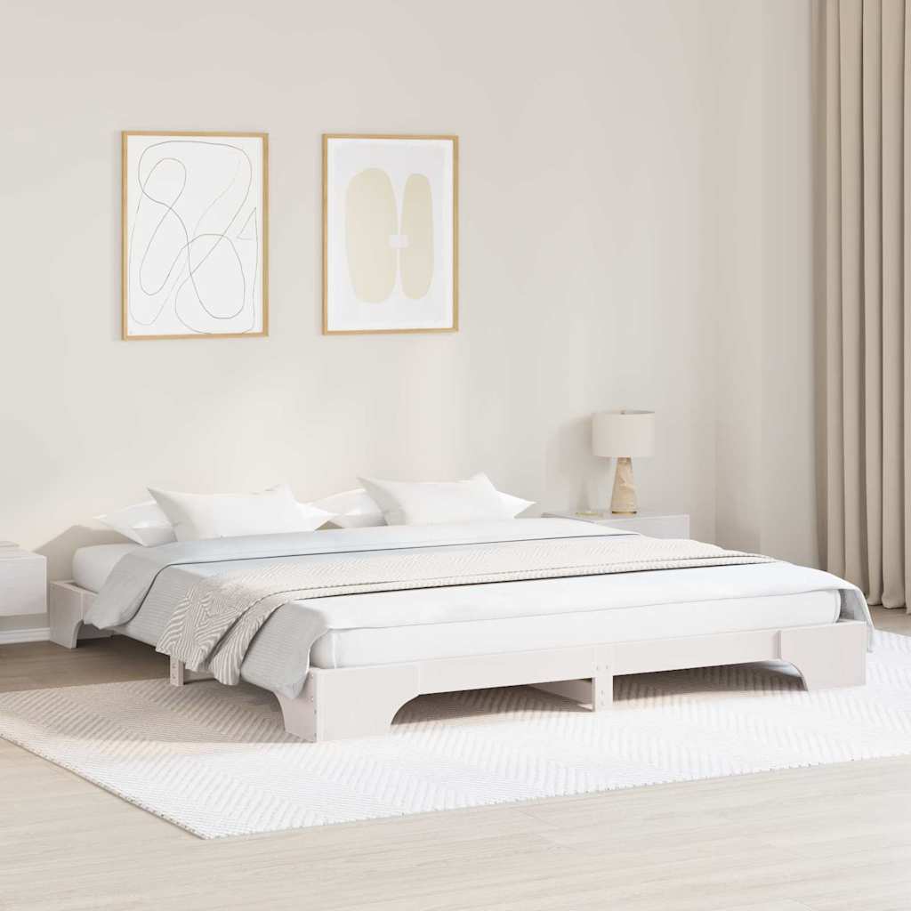 Sengestel Hvid 180 x 200 cm Massiv fyrretræ