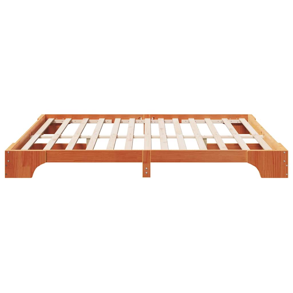 Sengestel Voks brun 180 x 200 cm Massiv fyrretræ